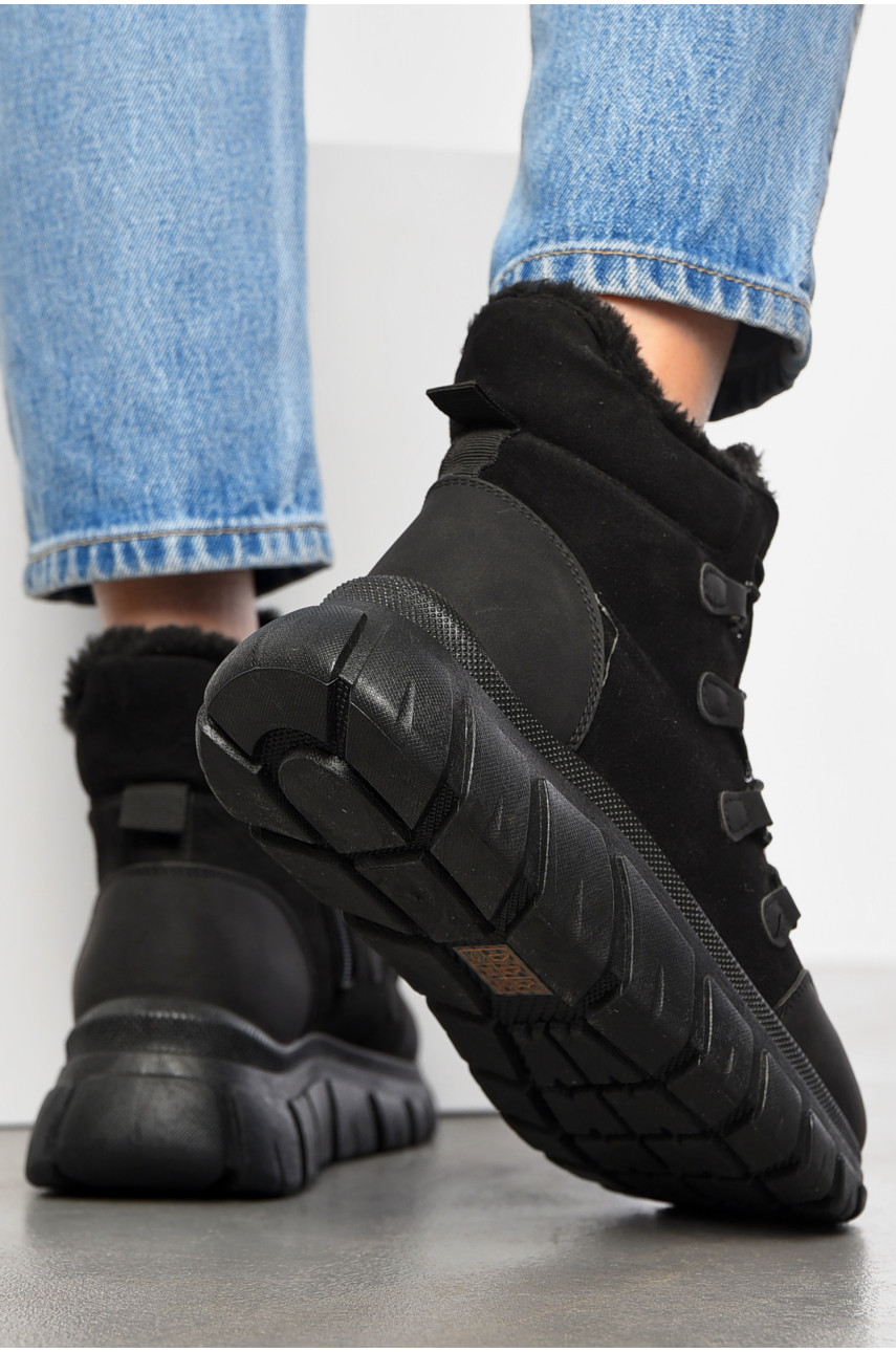 Ботинки женские зимние черного цвета 052-4 197567 Ботинки женские зимние черного цвета 052-4 197567