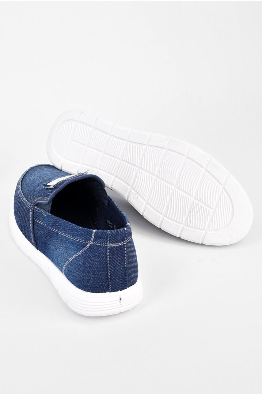 Мокасини чоловічі синього кольору текстиль Y7512 197588