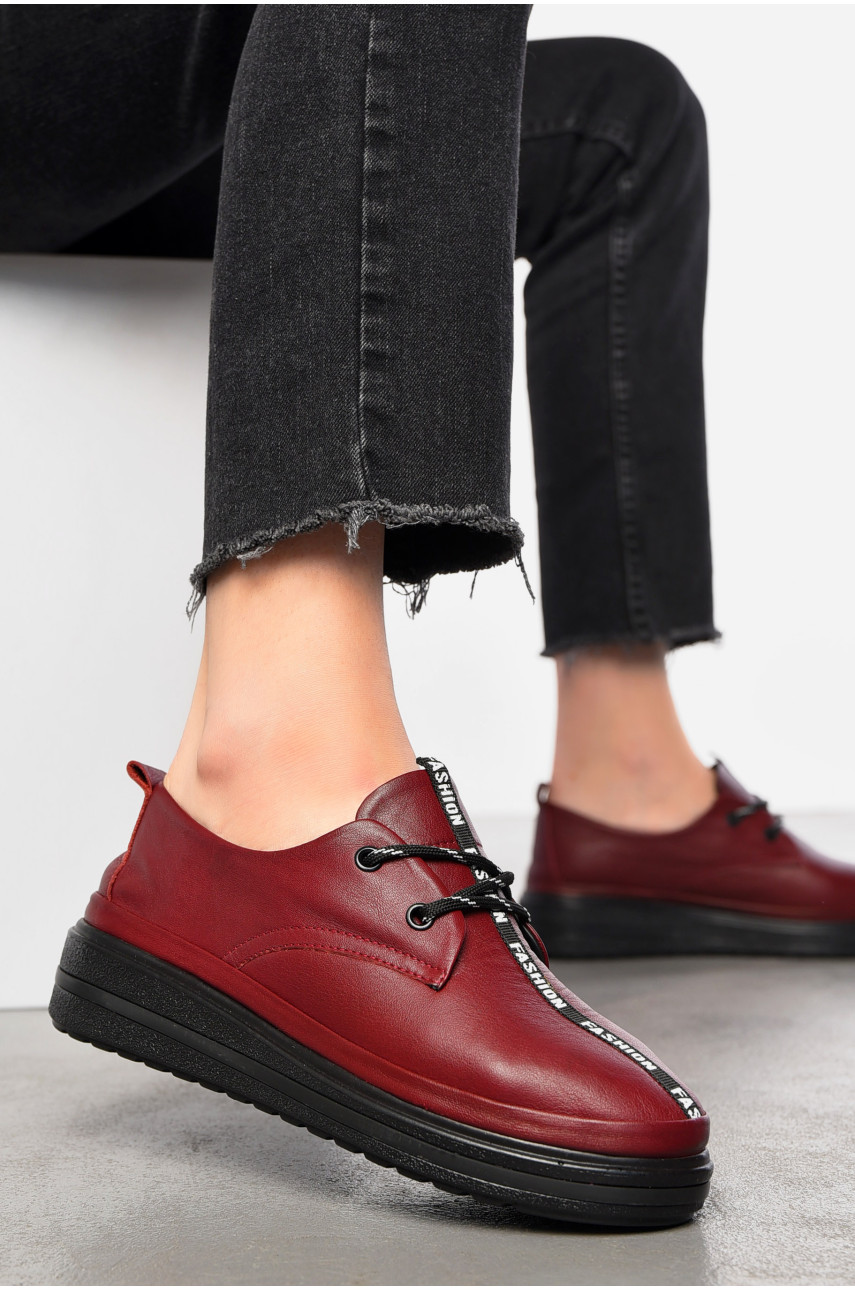 Туфлі жіночі бордового кольору 500-1-22 197600 Туфлі жіночі бордового кольору 500-1-22 197600