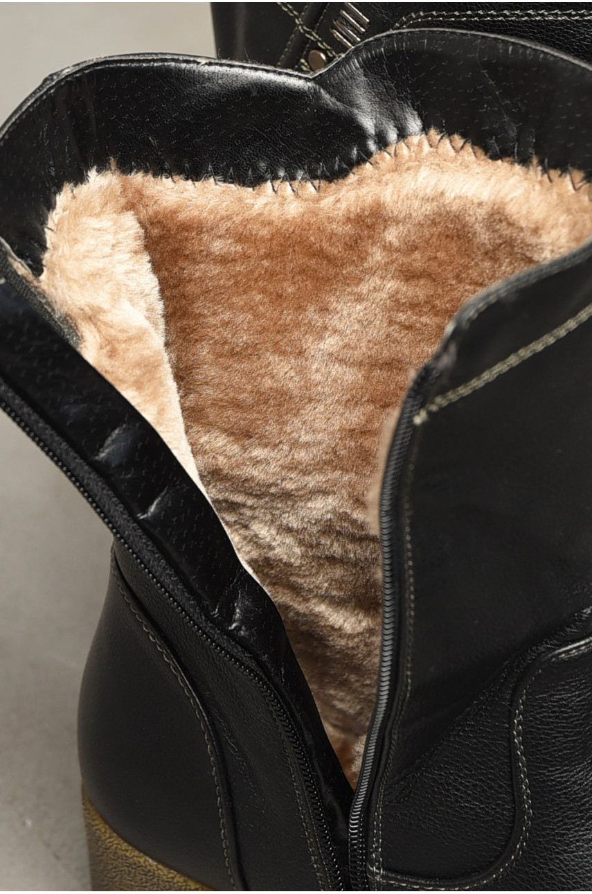 Полусапоги женские на меху черного цвета 3502 197627
