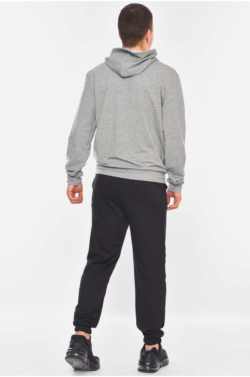 Спортивний костюм чоловічого сірого кольору 197671 Спортивний костюм чоловічого сірого кольору 197671