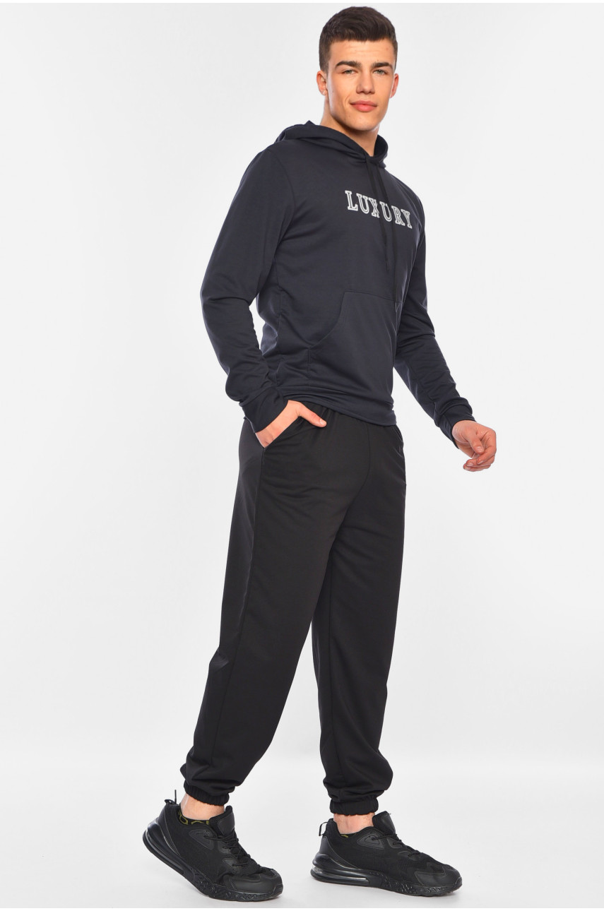 Спортивный костюм мужской темно-синего цвета 197679 Спортивный костюм мужской темно-синего цвета 197679