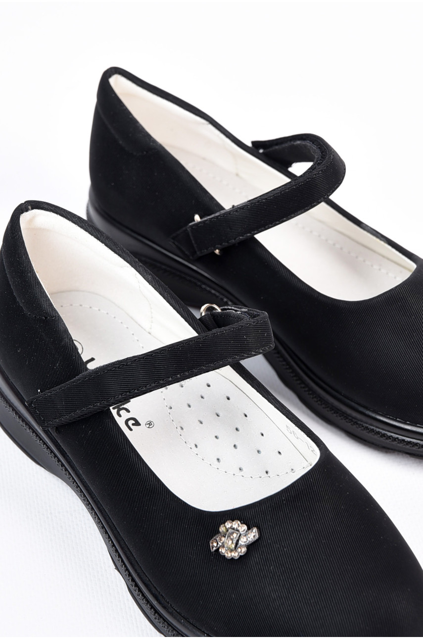 Туфлі дитячі для дівчинки чорного кольору 56-124 197709 Туфлі дитячі для дівчинки чорного кольору 56-124 197709