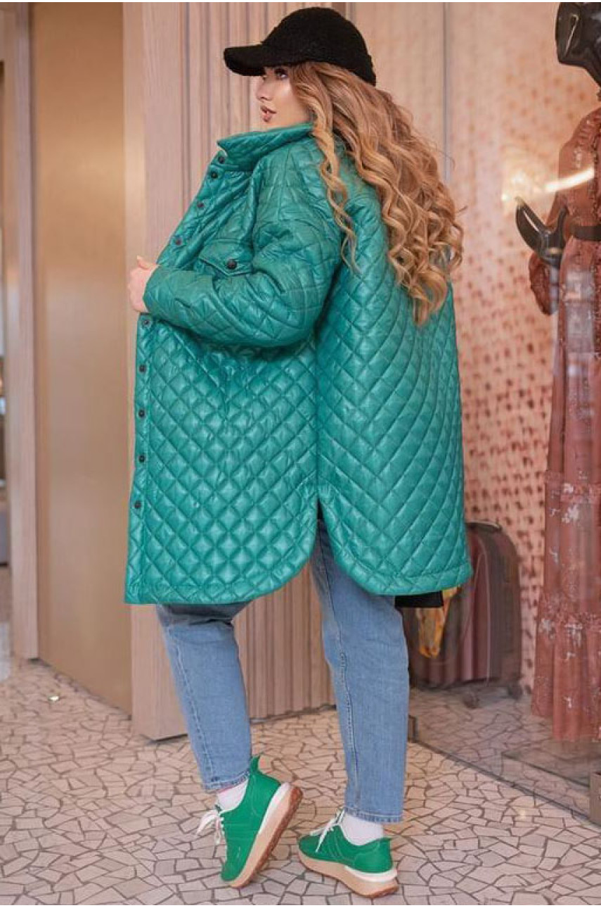 Пальто жіноче зеленого кольору 197718