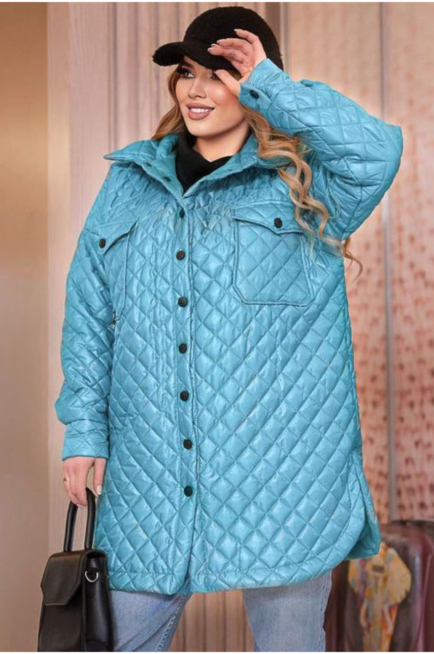 Пальто жіноче блакитного кольору 197719