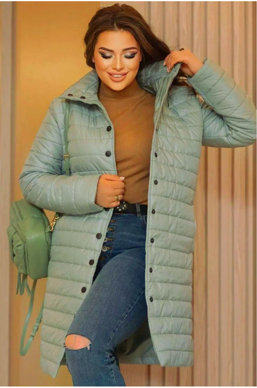 Пальто жіноче оливкового кольору 197722