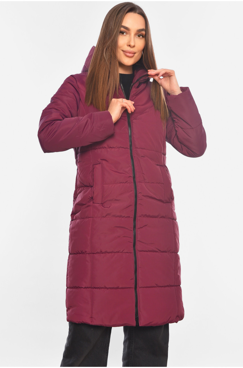 Куртка жіноча демісезонна темно-фіолетового кольору 323 197731 Куртка жіноча демісезонна темно-фіолетового кольору 323 197731