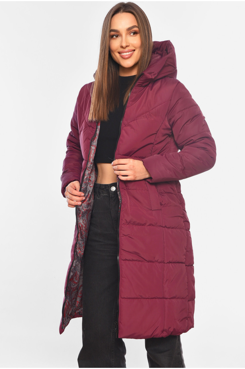 Куртка жіноча демісезонна темно-фіолетового кольору 323 197731 Куртка жіноча демісезонна темно-фіолетового кольору 323 197731