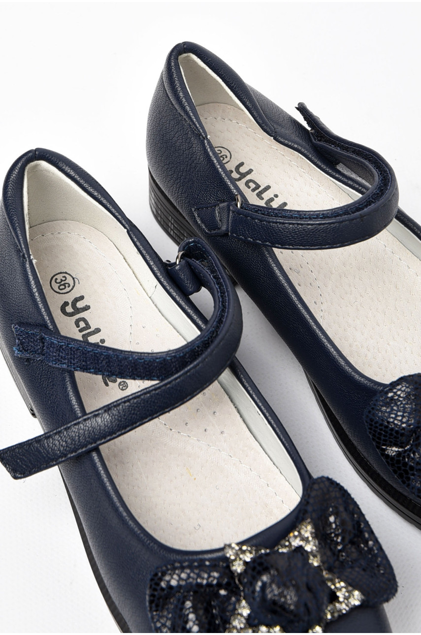 Туфли детские для девочки темно-синего цвета 115-7 197740