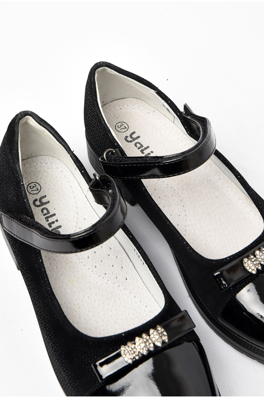 Туфли детские для девочки черного цвета 115-1 197745 Туфли детские для девочки черного цвета 115-1 197745