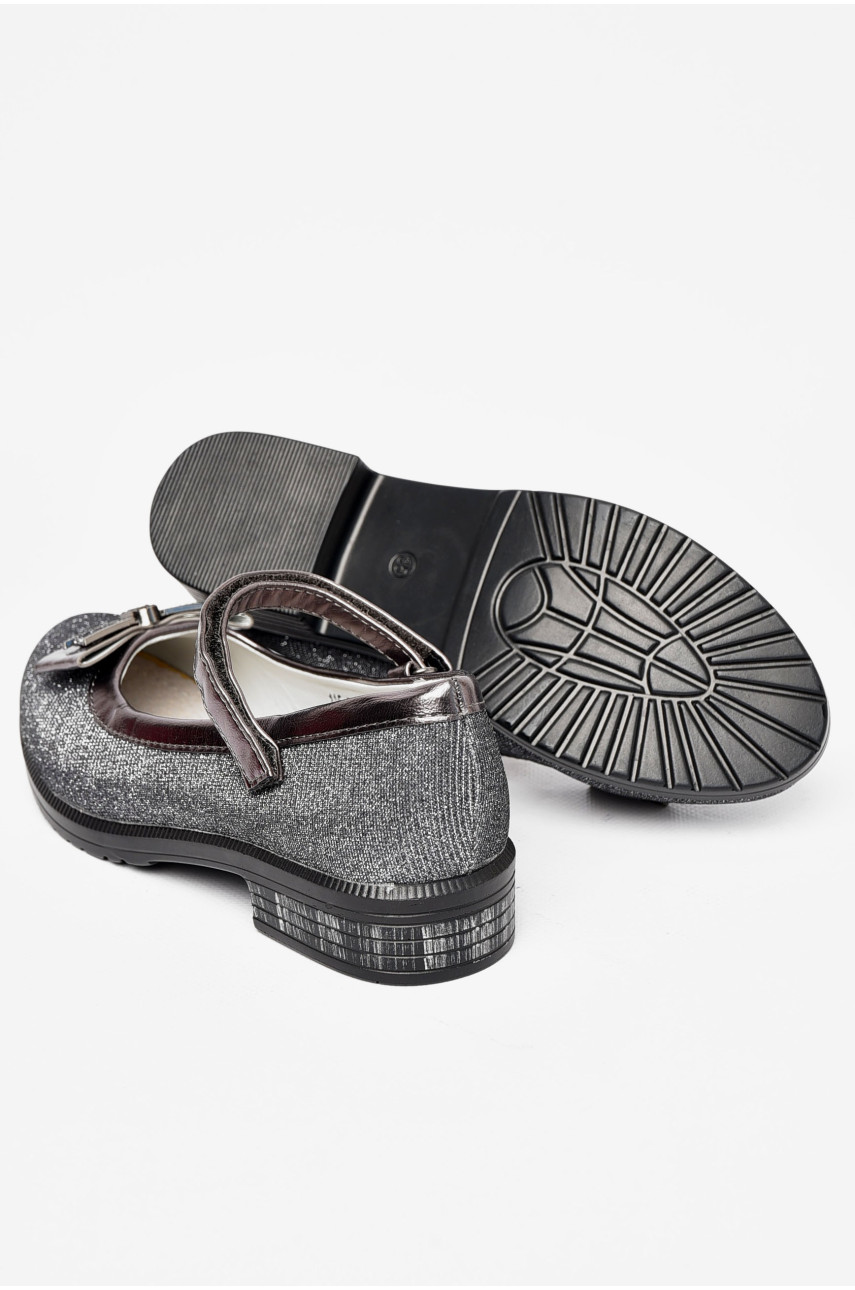 Туфли детские для девочки серебристого цвета 115-5 197747
