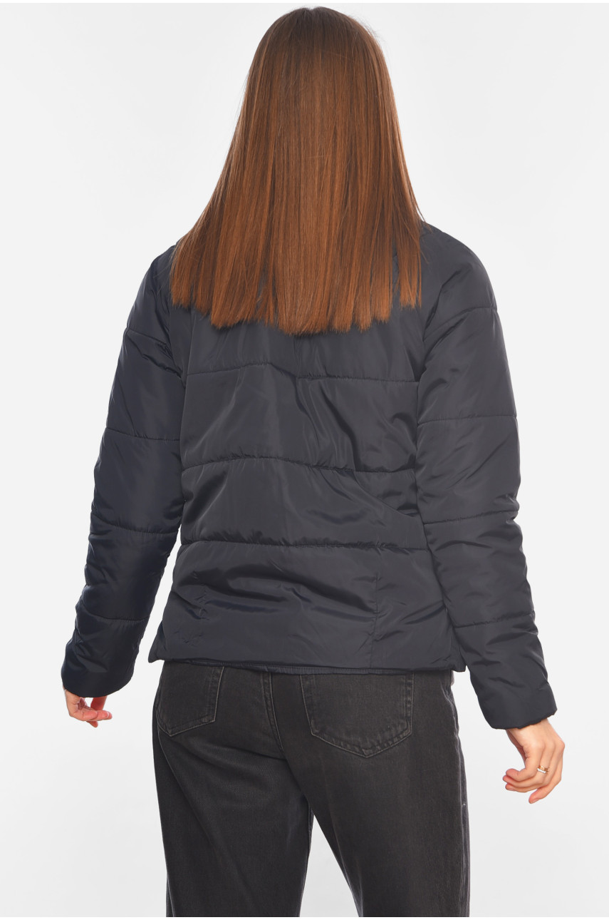 Куртка жіноча демісезонна темно-синього кольору 197752