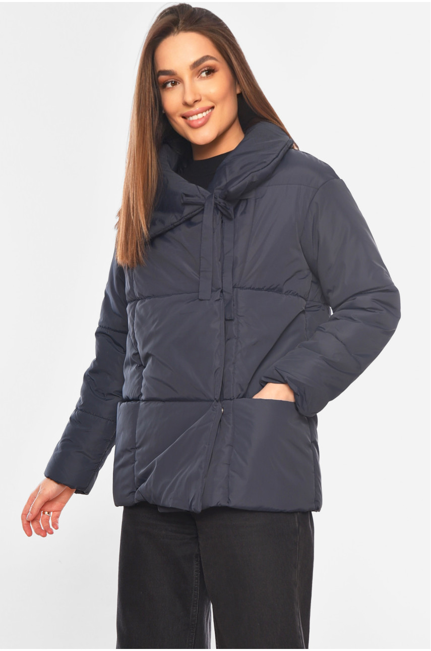 Куртка жіноча демісезонна темно-синього кольору 263 197753
