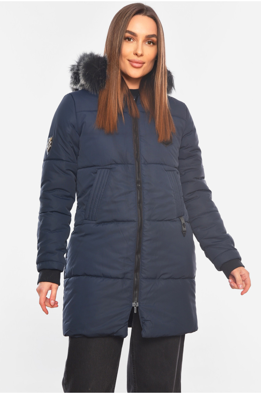 Куртка жіноча демісезонна темно-синього кольору 321-2 197755