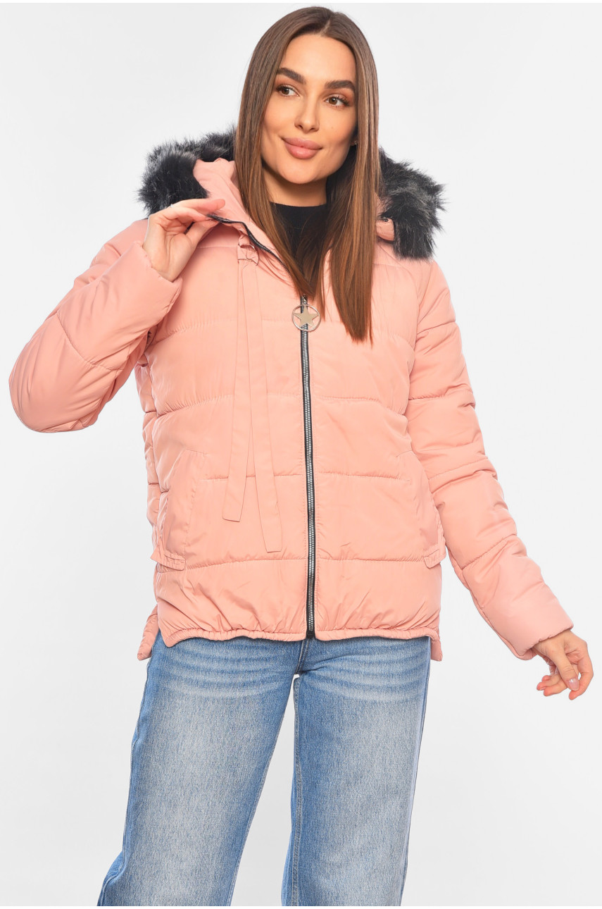 Куртка жіноча демісезонна рожевого кольору 262-2 197760