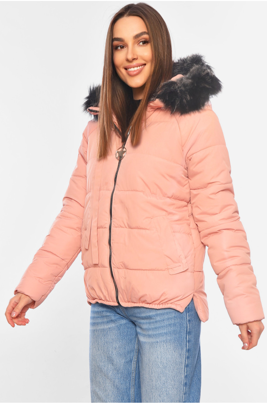 Куртка жіноча демісезонна рожевого кольору 262-2 197760