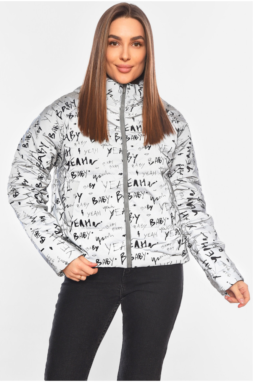 Куртка женская демисезонная серого цвета 285 197769