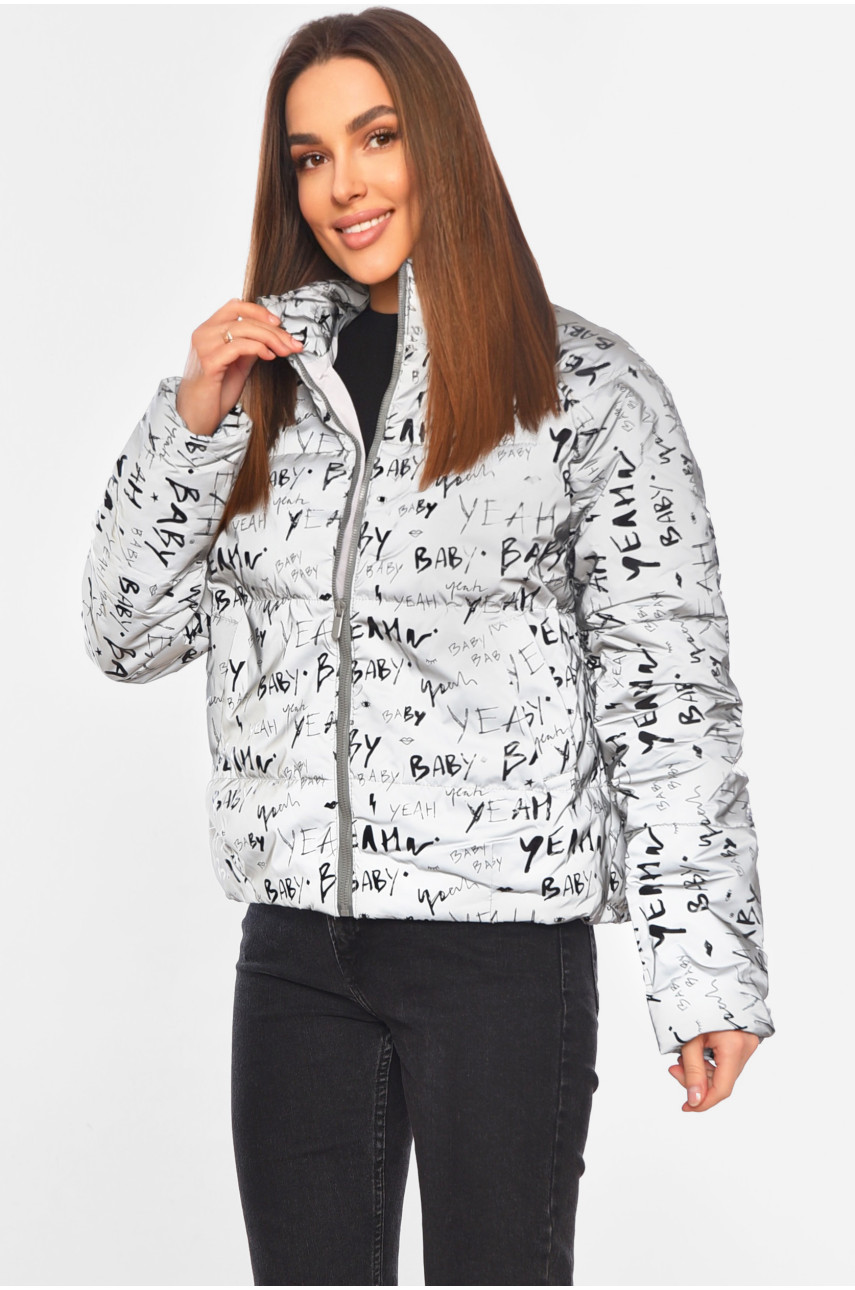 Куртка женская демисезонная серого цвета 285 197769