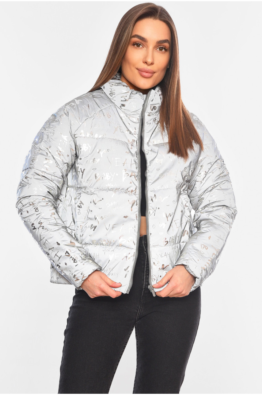 Куртка жіноча демісезонна сірого кольору 285 197770