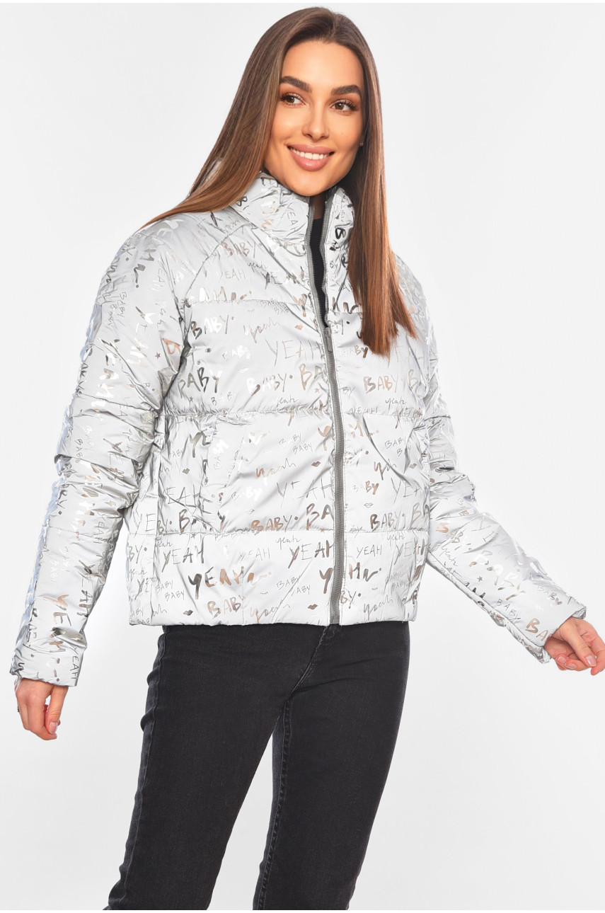 Куртка жіноча демісезонна сірого кольору 285 197770