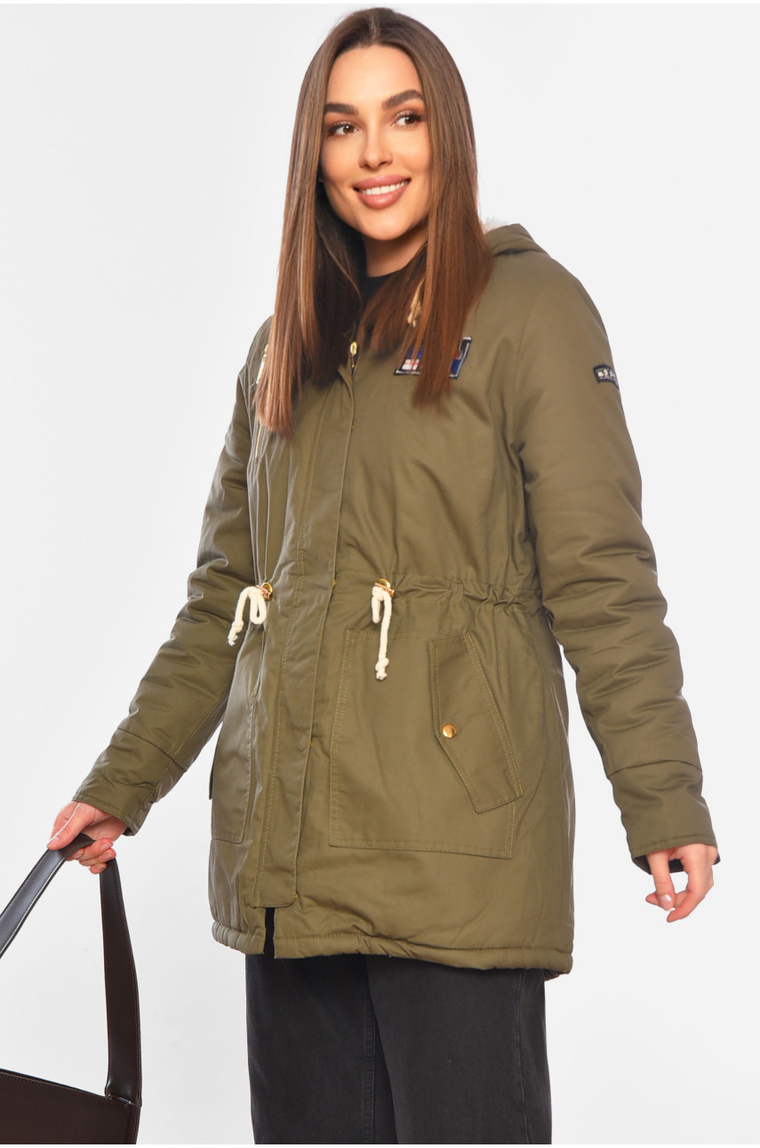 Куртка жіноча демісезонна кольору хакі 208 197771