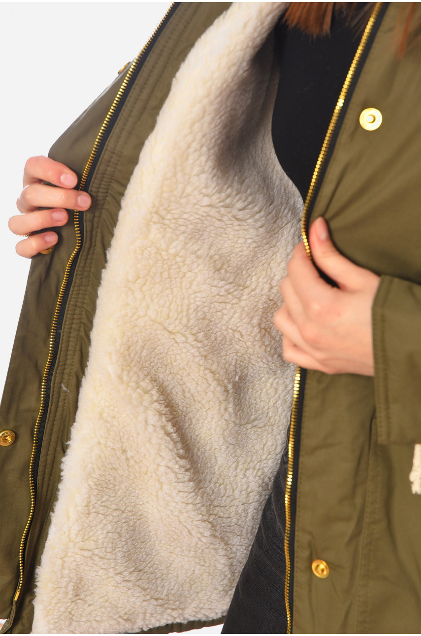 Куртка жіноча демісезонна кольору хакі 208 197771