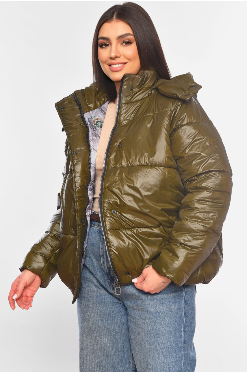Куртка жіноча демісезонна кольору хакі 273 197781 Куртка жіноча демісезонна кольору хакі 273 197781