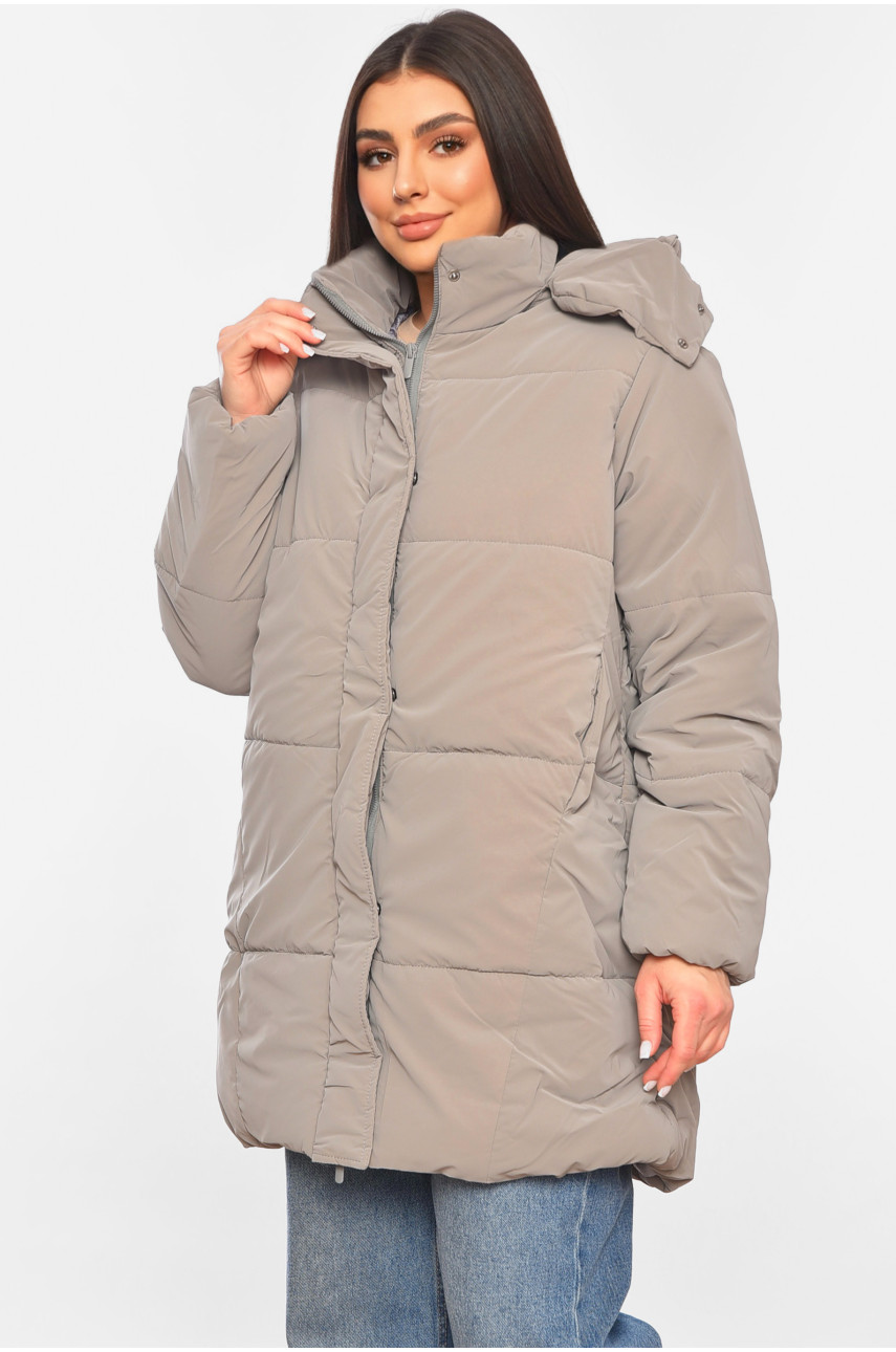 Куртка жіноча демісезонна сірого кольору 273 197783 Куртка жіноча демісезонна сірого кольору 273 197783