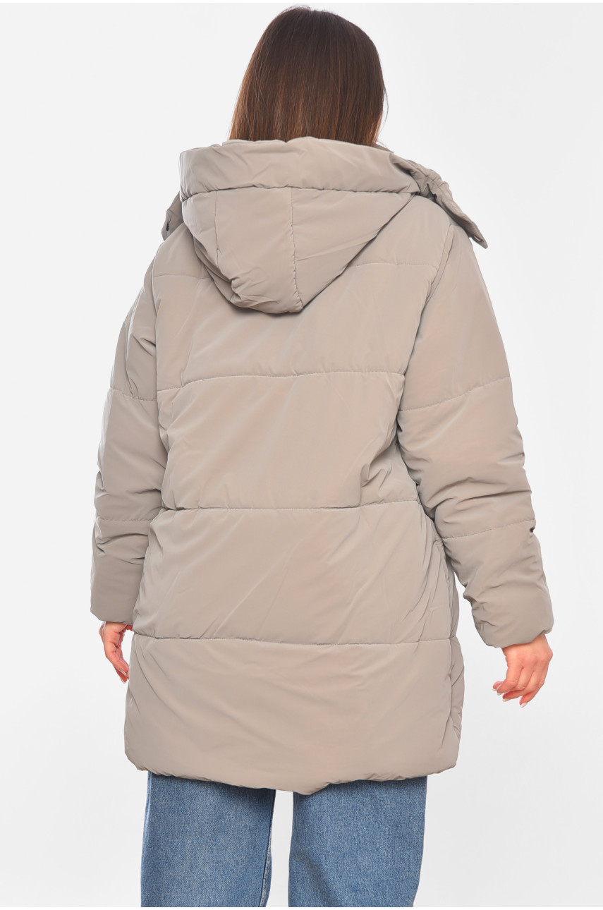 Куртка жіноча демісезонна сірого кольору 273 197783 Куртка жіноча демісезонна сірого кольору 273 197783