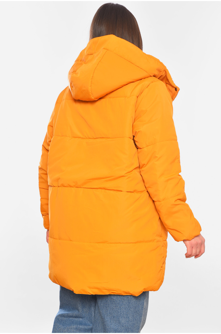 Куртка жіноча демісезонна гірчичного кольору 273-1 197785 Куртка жіноча демісезонна гірчичного кольору 273-1 197785