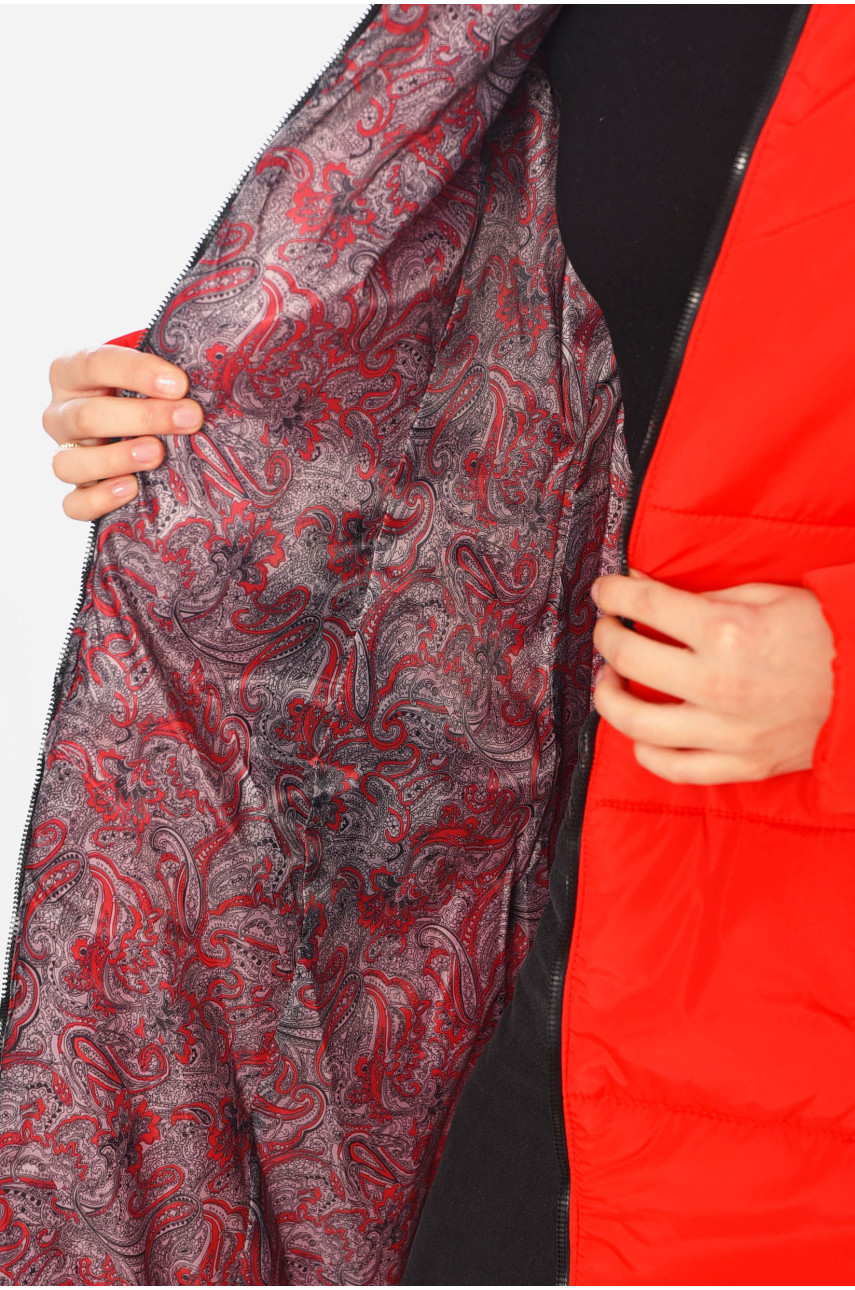 Куртка жіноча демісезонна червоного кольору 329 197791 Куртка жіноча демісезонна червоного кольору 329 197791