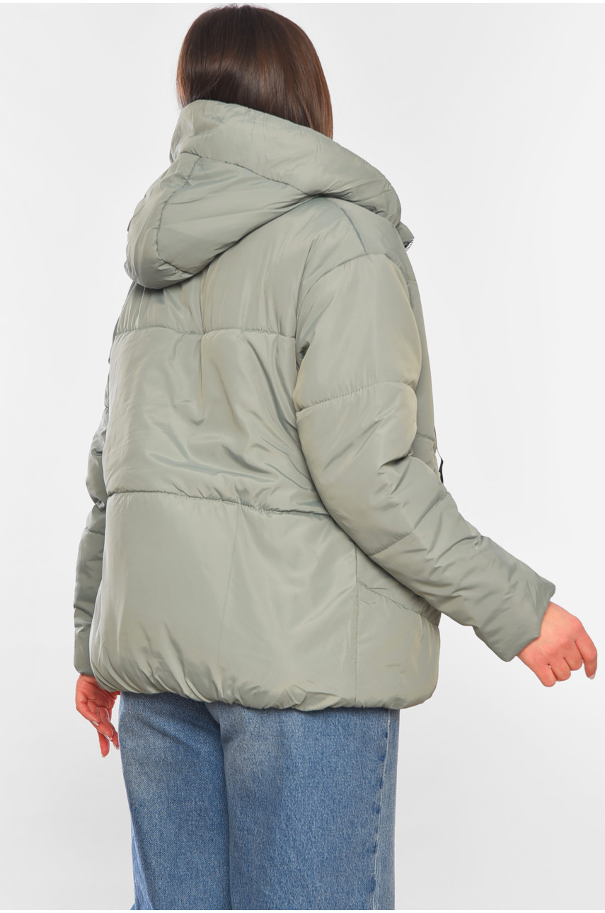 Куртка жіноча демісезонна м'ятного кольору 207-1 197798 Куртка жіноча демісезонна м'ятного кольору 207-1 197798