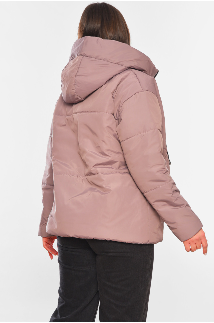 Куртка женская демисезонная тёмно-сиреневого цвета 207-1 197801 Куртка женская демисезонная тёмно-сиреневого цвета 207-1 197801