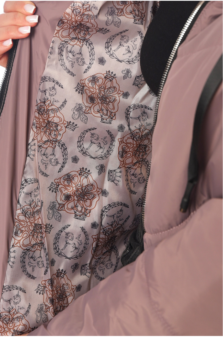 Куртка женская демисезонная тёмно-сиреневого цвета 207-1 197801 Куртка женская демисезонная тёмно-сиреневого цвета 207-1 197801