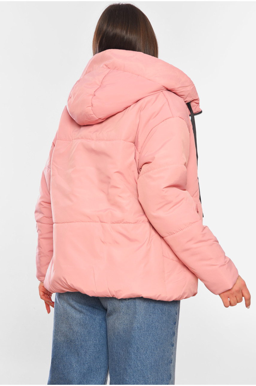 Куртка жіноча демісезонна рожевого кольору 207-1 197802 Куртка жіноча демісезонна рожевого кольору 207-1 197802