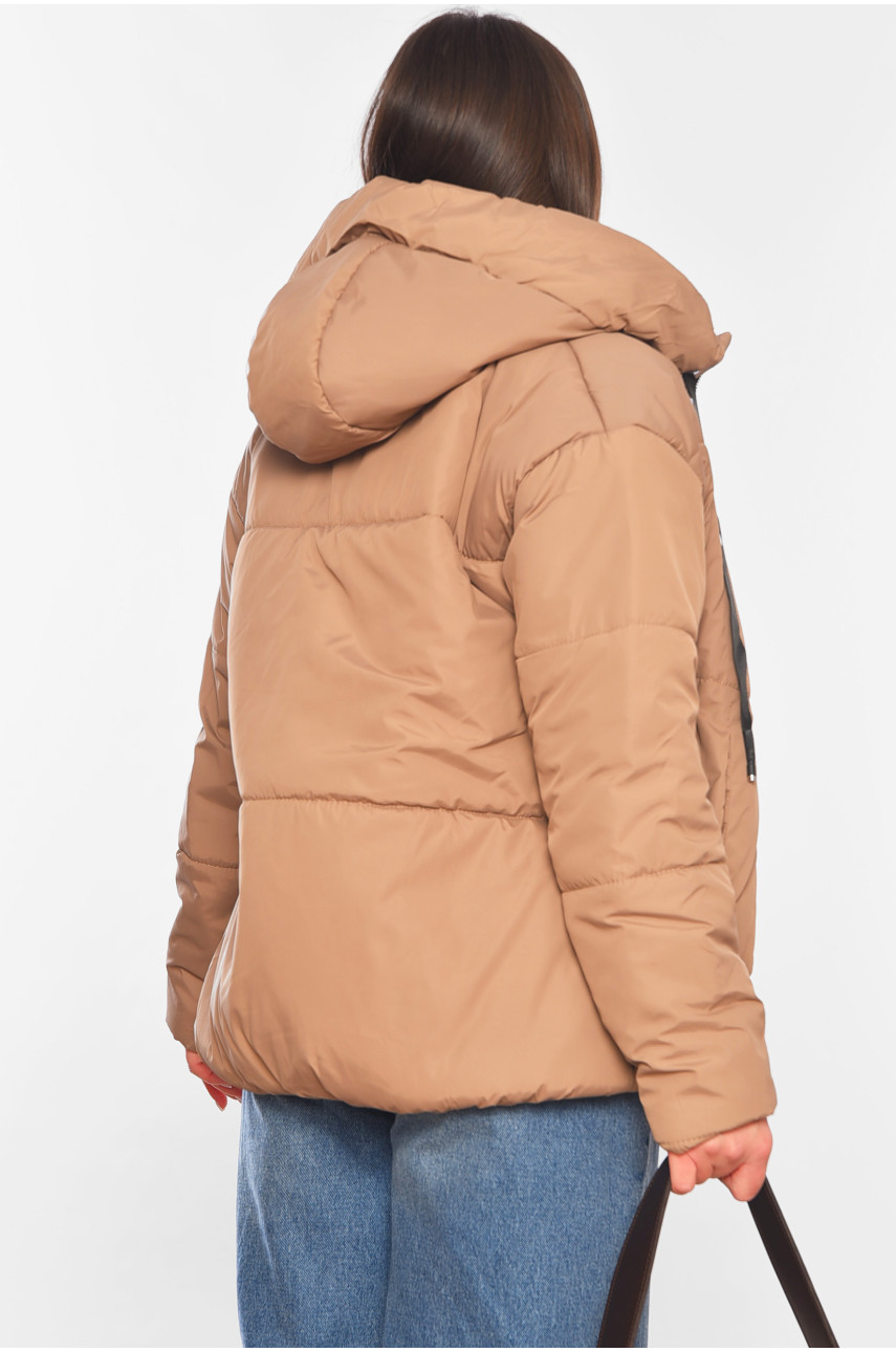 Куртка жіноча демісезонна світло-коричневого кольору 207-1 197809