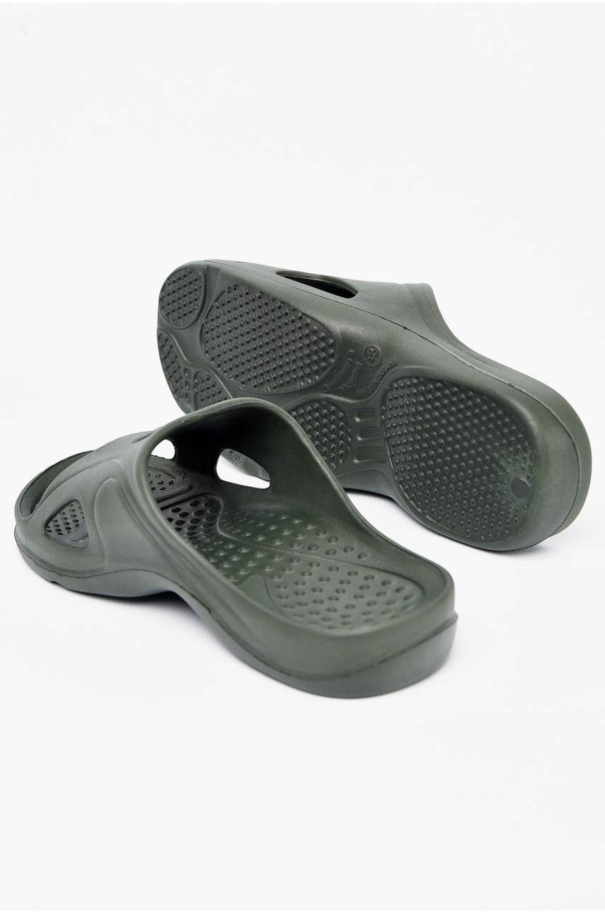 Шлепки подростковые пена темно-зеленого цвета ПП-29 197813