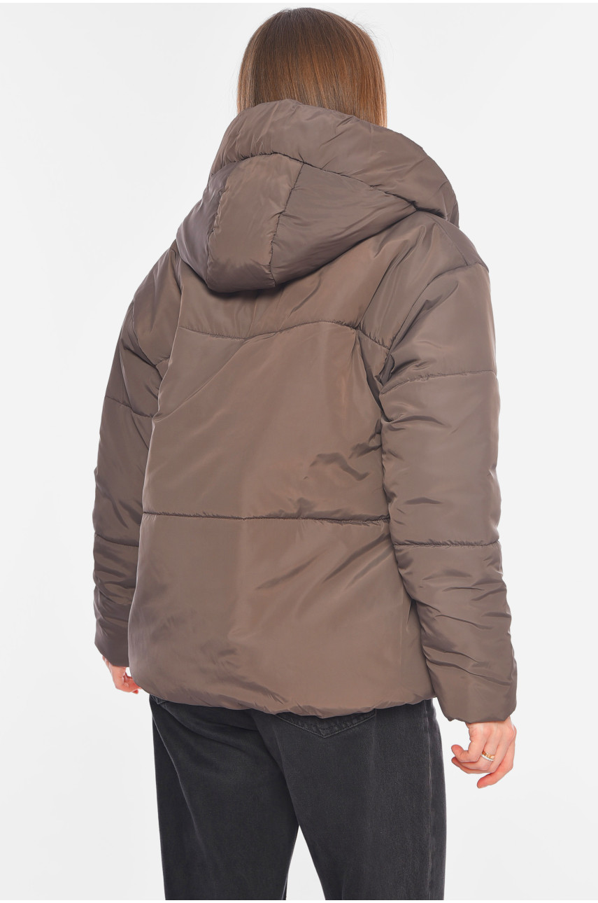 Куртка жіноча демісезонна темно-бузкового кольору 207-1 197816 Куртка жіноча демісезонна темно-бузкового кольору 207-1 197816