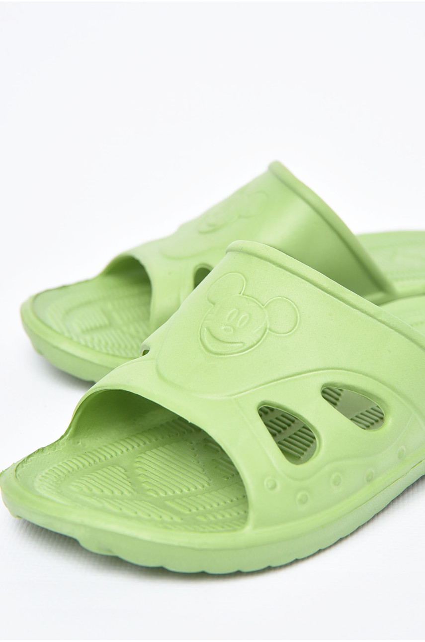 Шлепки детские для девочки пена зеленого цвета Miki Mays 197827