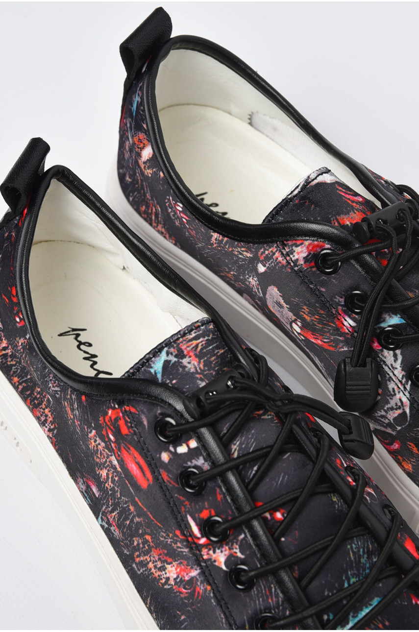 Кеди чоловічі чорного кольору на шнурівці JM01 197859