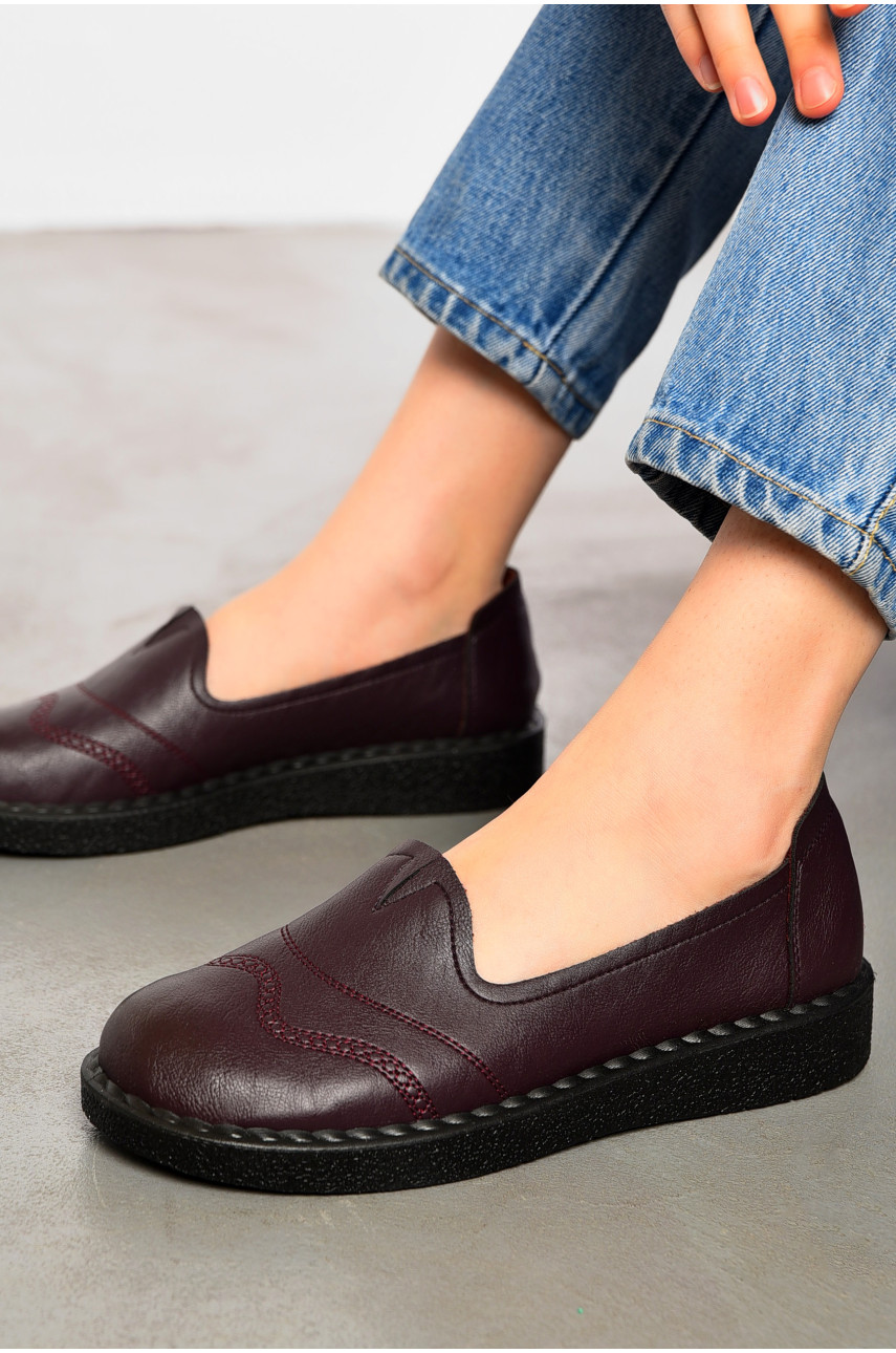 Туфлі-лофери жіночі бордового кольору 8651-2 197864 Туфлі-лофери жіночі бордового кольору 8651-2 197864