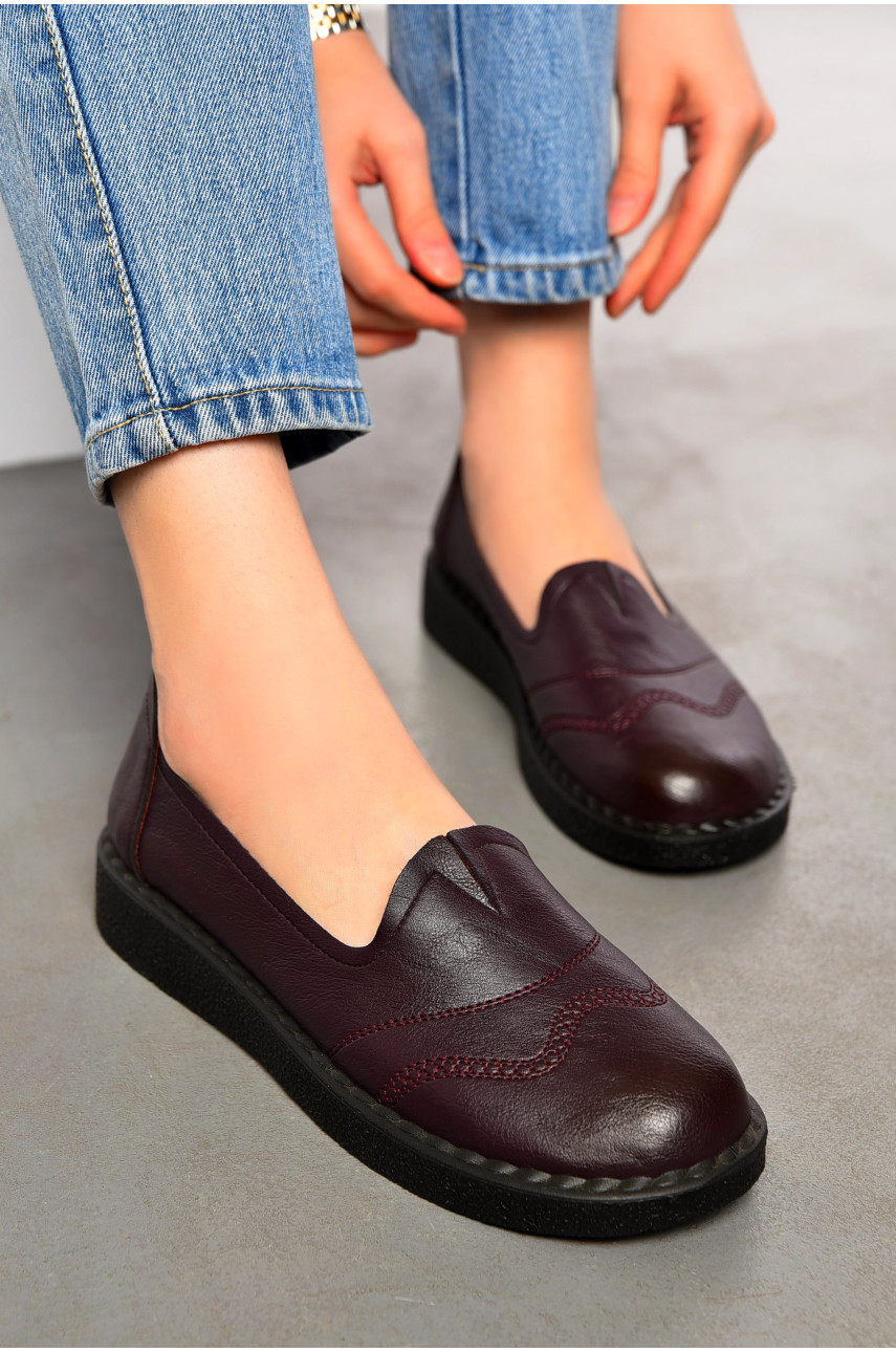 Туфлі-лофери жіночі бордового кольору 8651-2 197864 Туфлі-лофери жіночі бордового кольору 8651-2 197864
