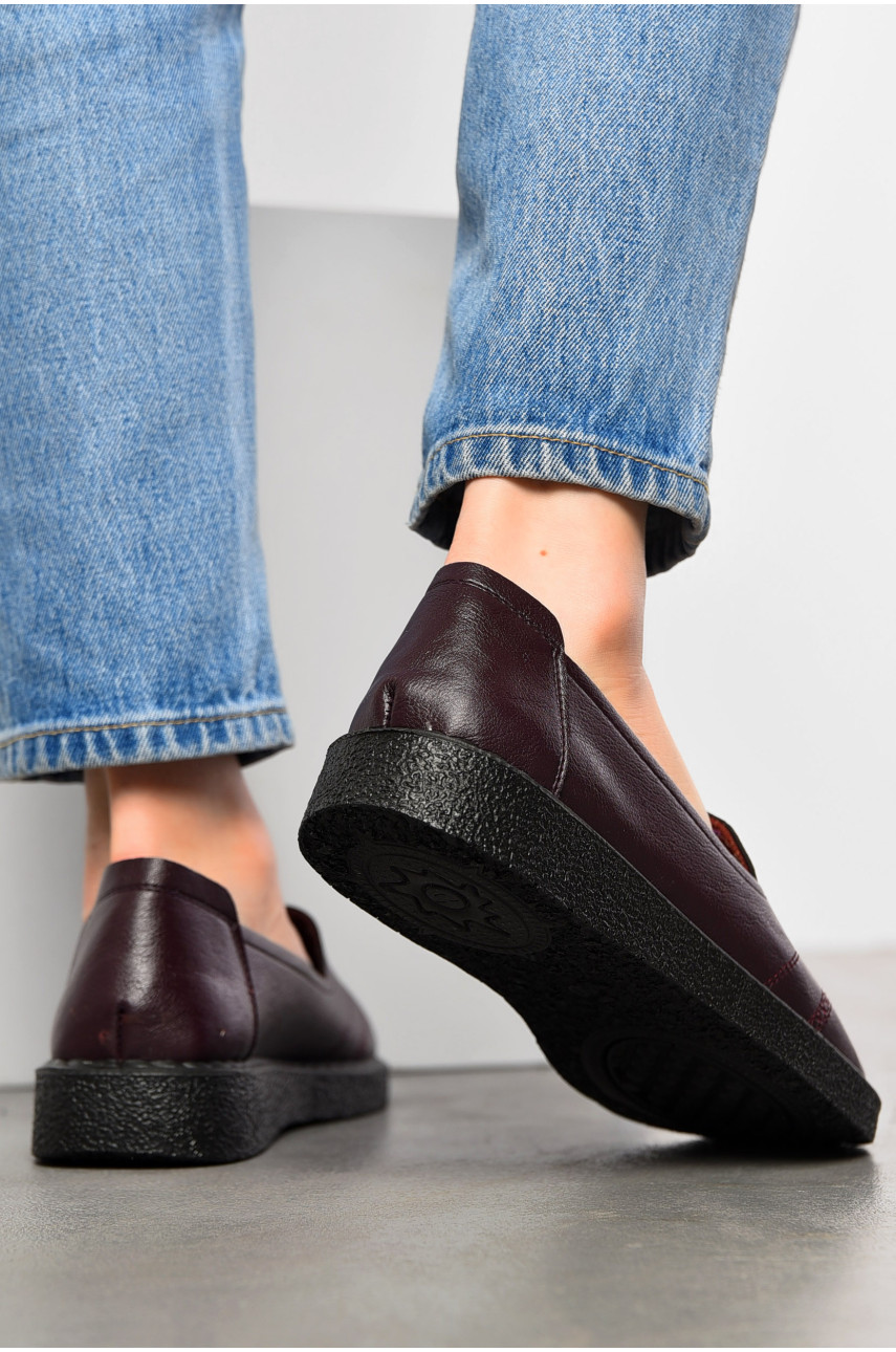 Туфлі-лофери жіночі бордового кольору 8651-2 197864 Туфлі-лофери жіночі бордового кольору 8651-2 197864