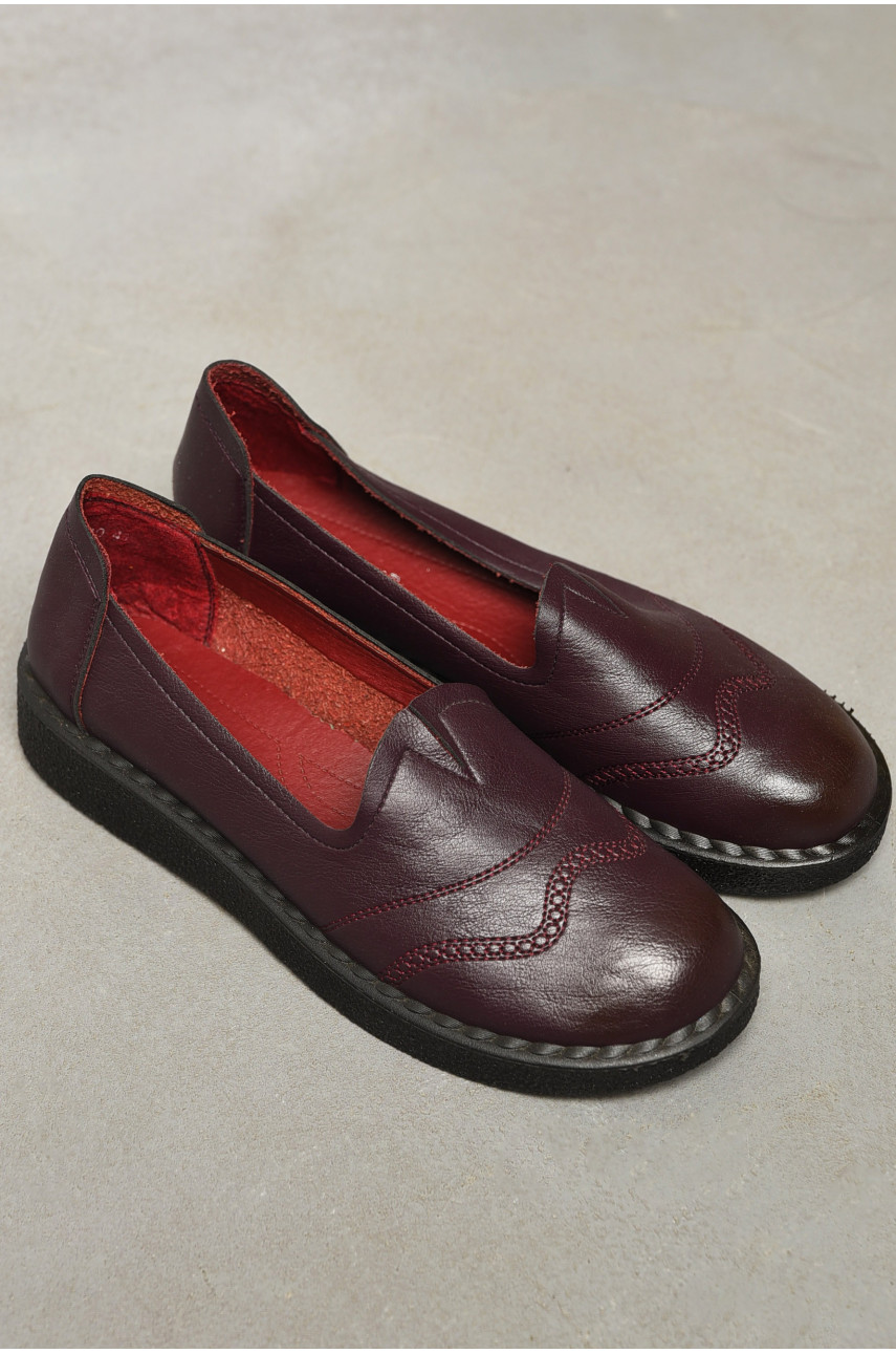 Туфлі-лофери жіночі бордового кольору 8651-2 197864 Туфлі-лофери жіночі бордового кольору 8651-2 197864