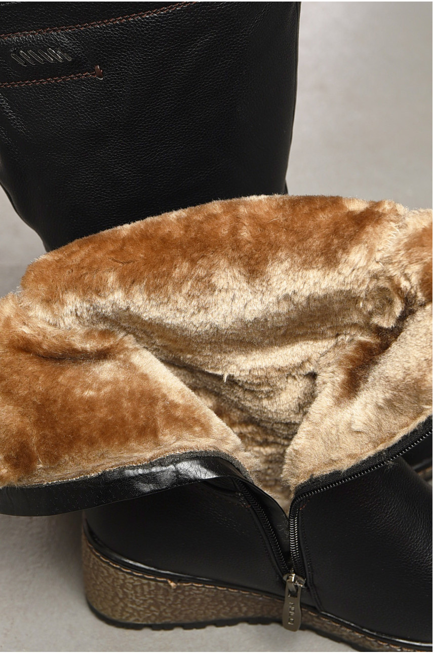 Сапоги женские на меху черного цвета 542 197881