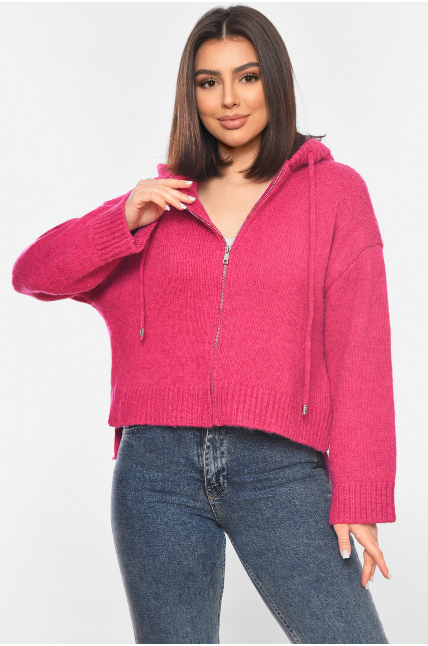 Кофта женская на молнии малинового цвета 197889 Кофта женская на молнии малинового цвета 197889