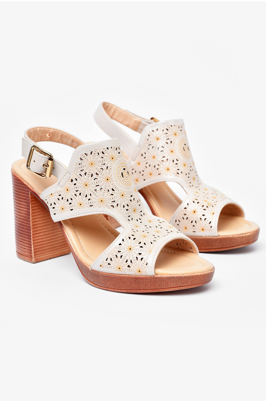 Босоножки женские бежевого цвета 1882-9 197908 Босоножки женские бежевого цвета 1882-9 197908