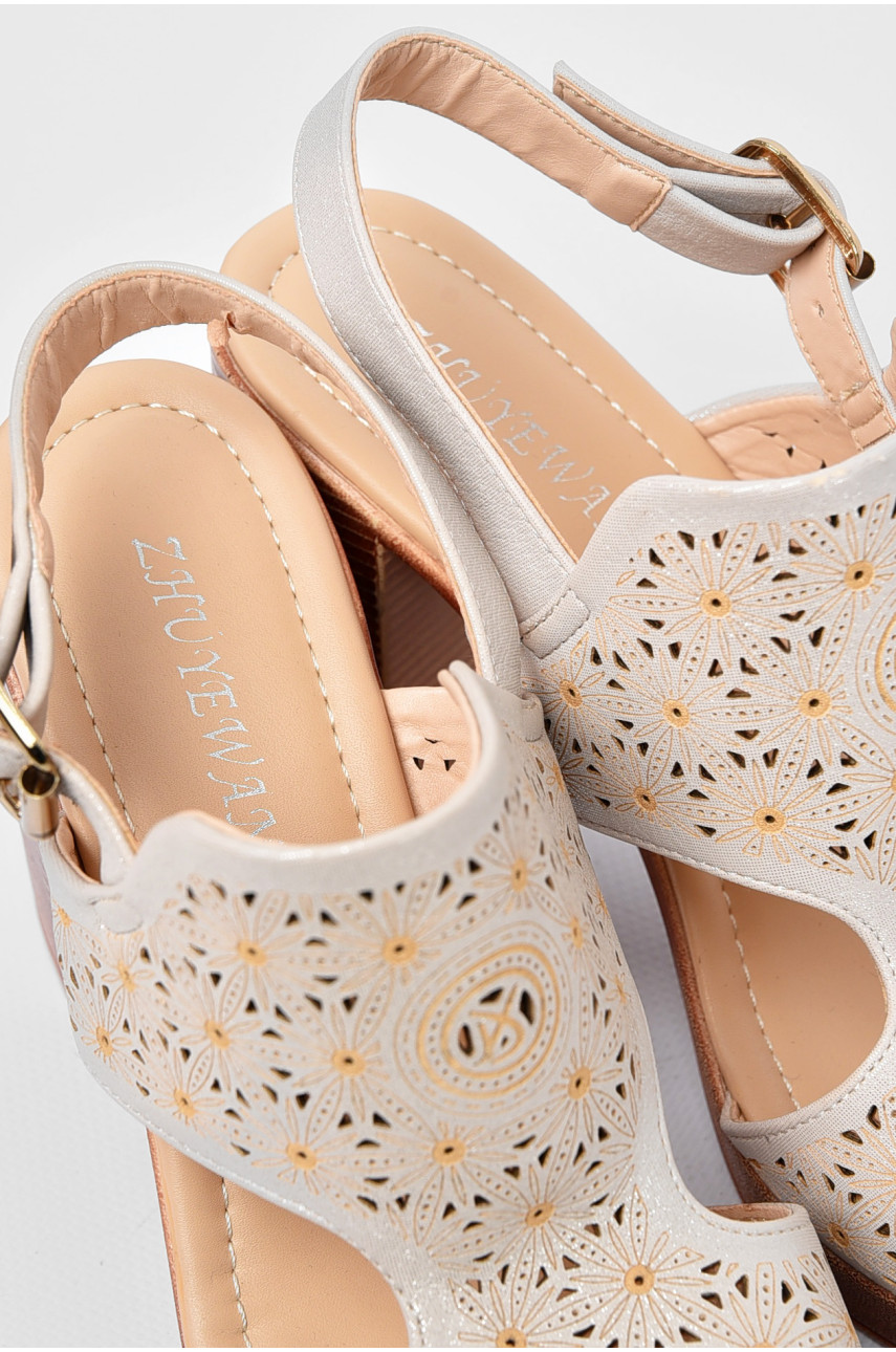 Босоножки женские бежевого цвета 1882-9 197908 Босоножки женские бежевого цвета 1882-9 197908