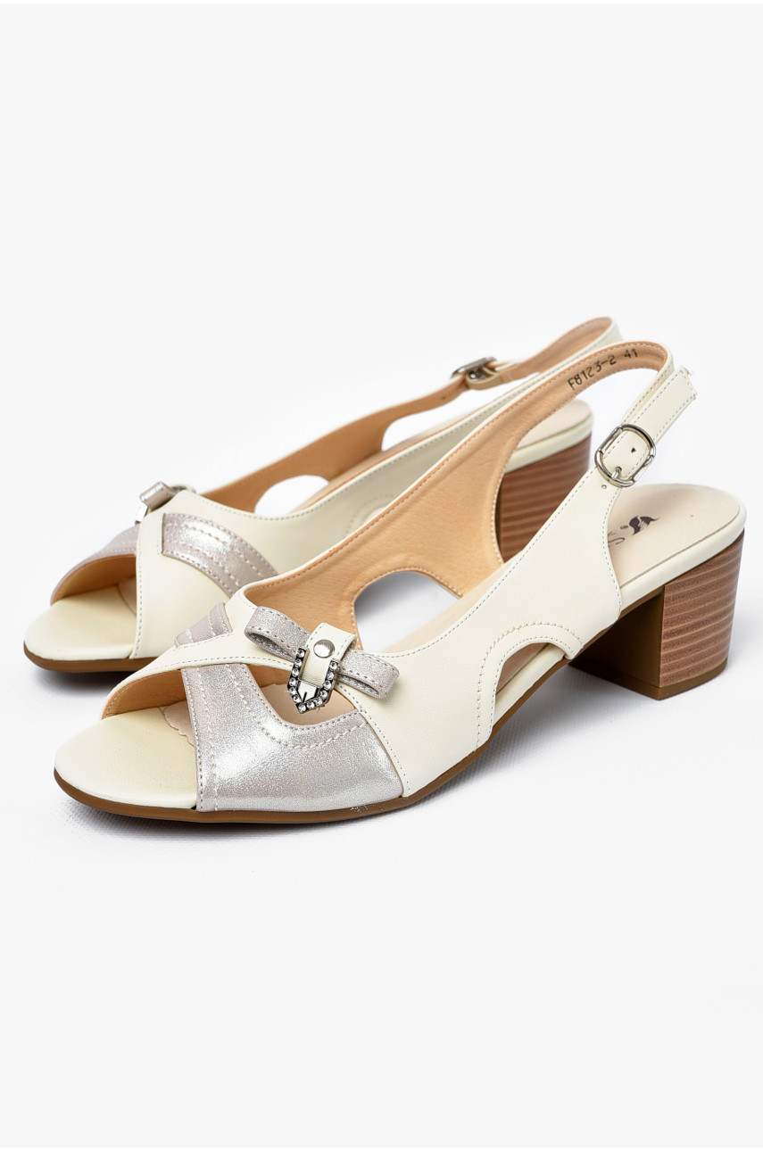 Босоножки женские молочного цвета 8123-2 197915 Босоножки женские молочного цвета 8123-2 197915