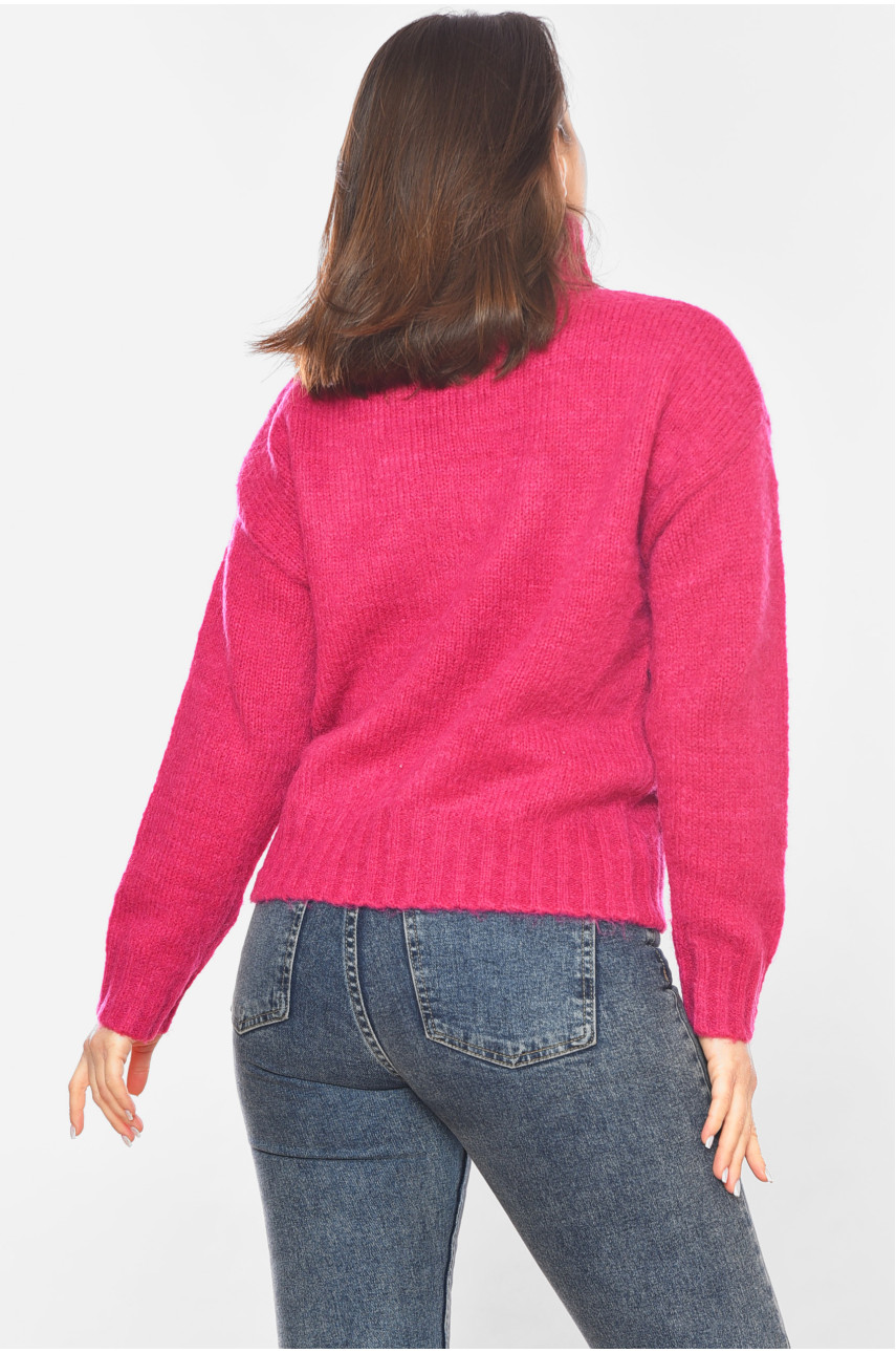 Светр жіночий малинового кольору 197942 Светр жіночий малинового кольору 197942